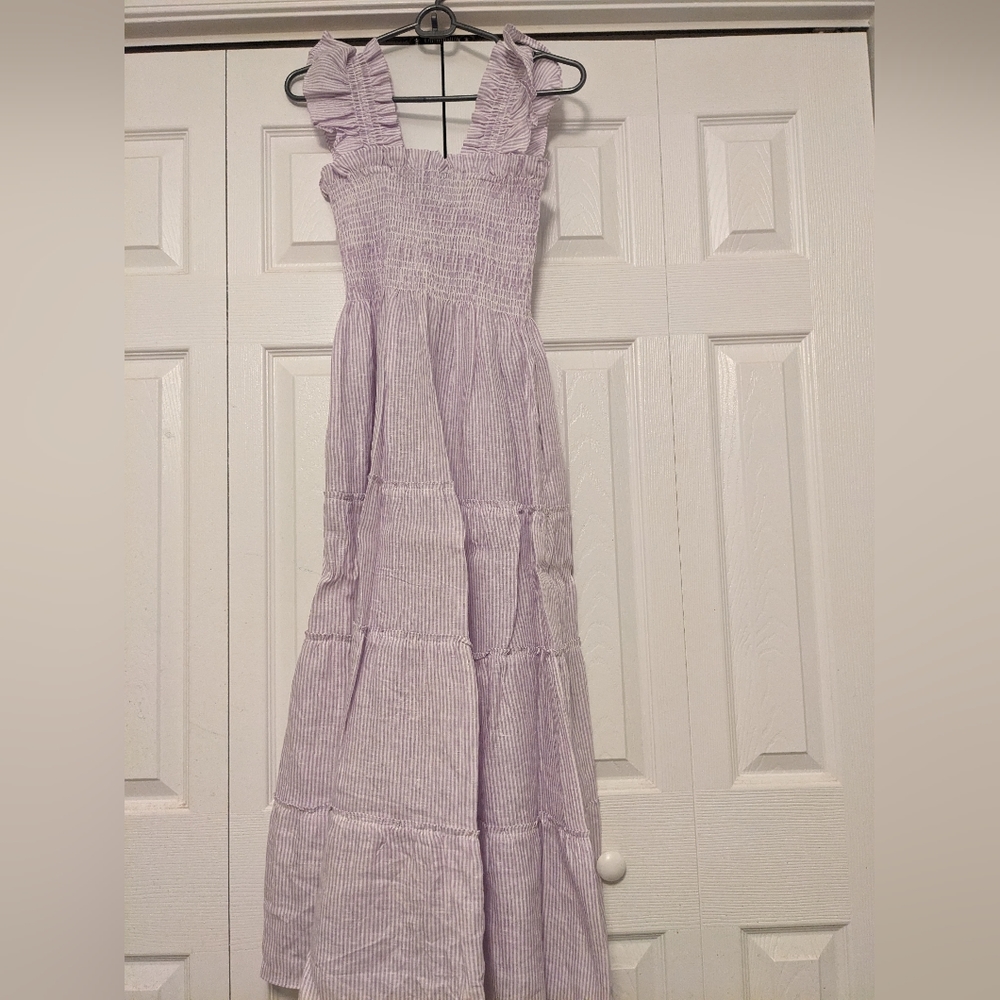 NWOT Lilac Strip Linen Ellie Nap Dress Size XXS